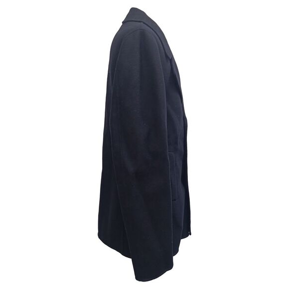 Bottega Veneta Double-Breasted Peacoat in Navy Blue Wool
